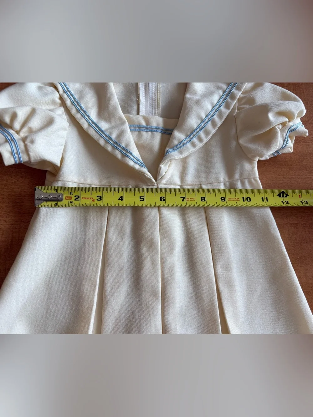 Vintage Sailor Dress Cream with Light Blue Detailing